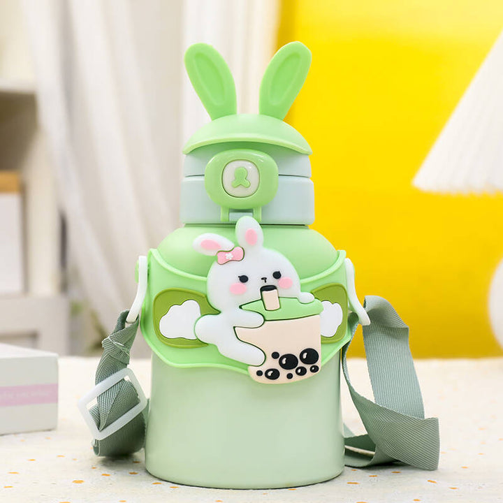 Ergonomic Water Bottle with Cool Animal Design and Carry Strap Kalsten