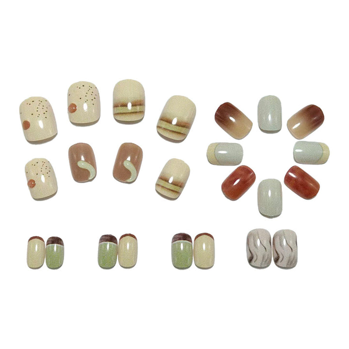 Luxury Artificial Nails In Elegant Marble Design Kalsten