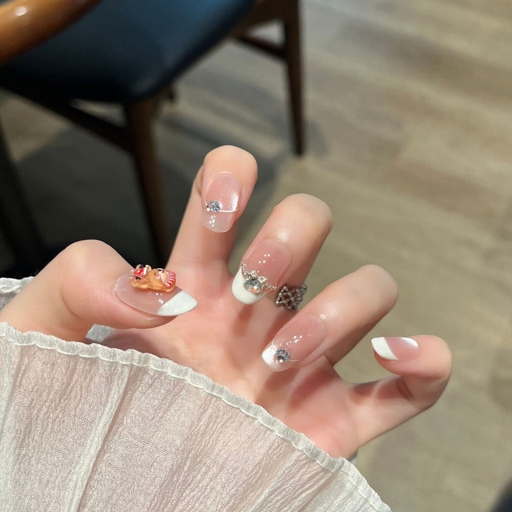Elegant Nail Art Extensions with Pearl Accents Kalsten
