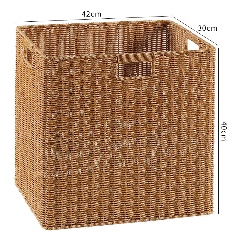 Handcrafted Rectangular Wicker Storage Bin Kalsten