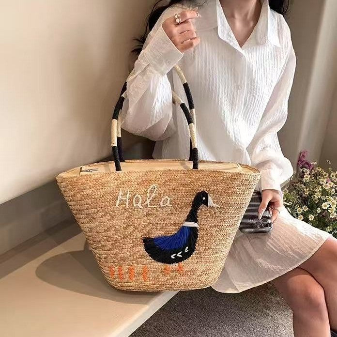 Handcrafted bag with creative animal embroidery Kalsten