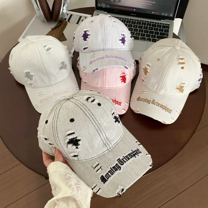 Women's Distressed Denim Baseball Cap Kalsten
