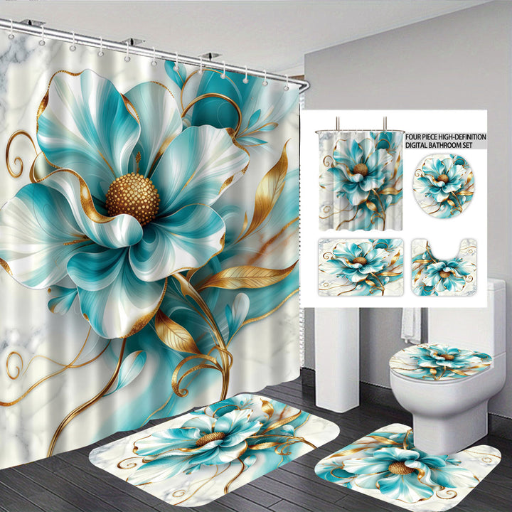 High-Definition Leopard-Themed Four-Piece Bathroom Set Kalsten