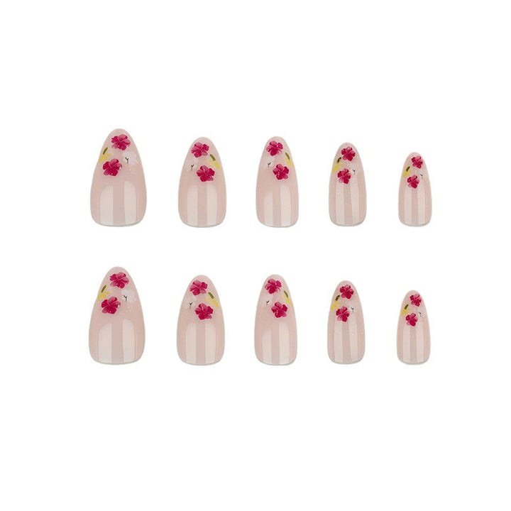 Elegant artificial nails with floral decorations Kalsten