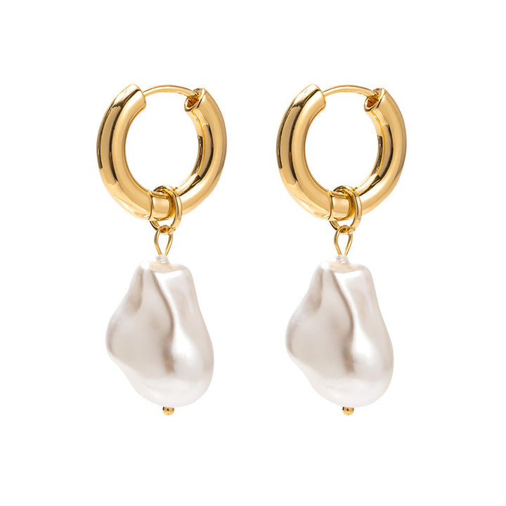 Fashionable earrings with double pearls Kalsten