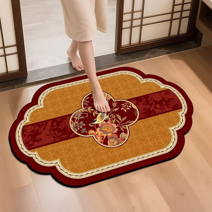 Elegant Vintage Floral Design Bath Mat