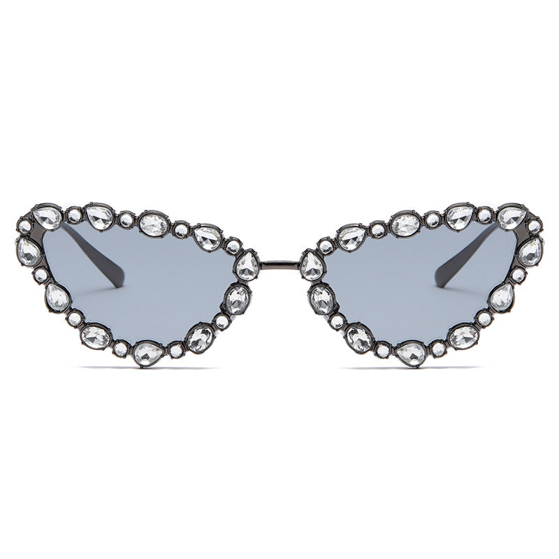 Women's Heart-Shaped Designer Sunglasses with Glamorous Crystal Frame Kalsten