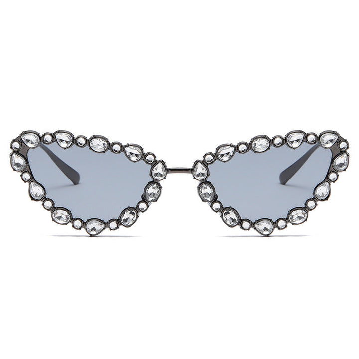 Women's Heart-Shaped Designer Sunglasses with Glamorous Crystal Frame Kalsten