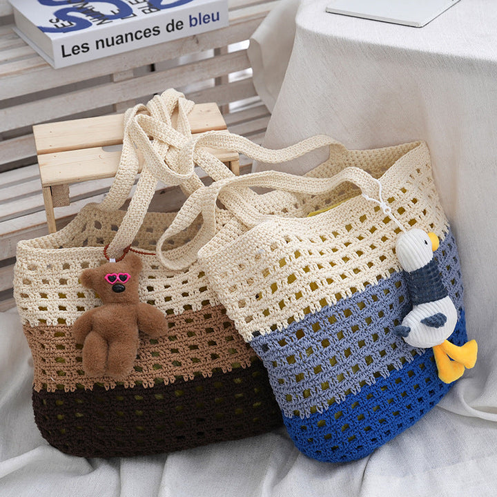 Handmade straw bag with cute tag Kalsten
