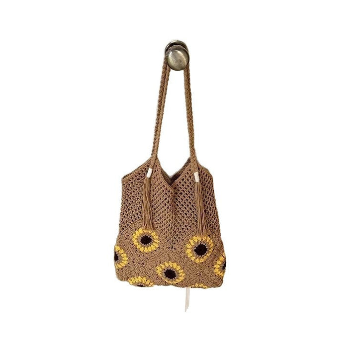 Macrame shopping bag with sunflower pattern Kalsten