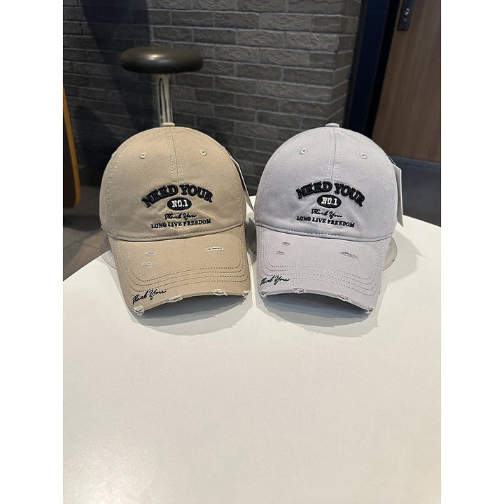 Men's Distressed Cotton Embroidered Baseball Cap Kalsten