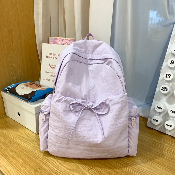 Casual Bow-Detail Everyday School Backpack