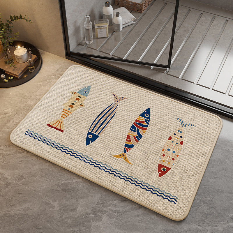 Decorative Cat-Themed Bath Mat Kalsten