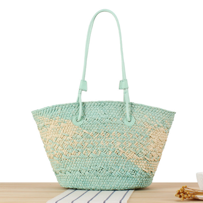 Beach bag with colorful woven design Kalsten