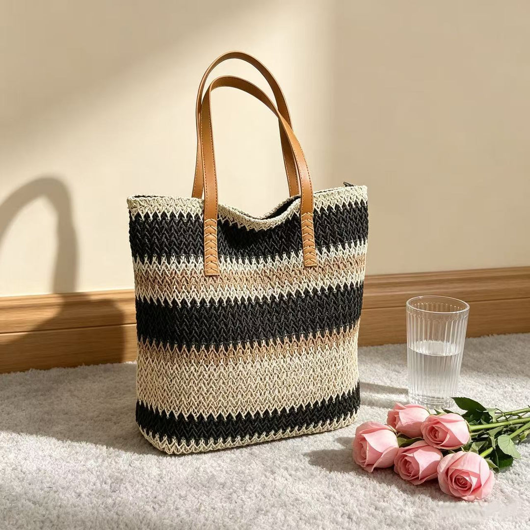 Shopping and beach bag with elegant stripe pattern Kalsten
