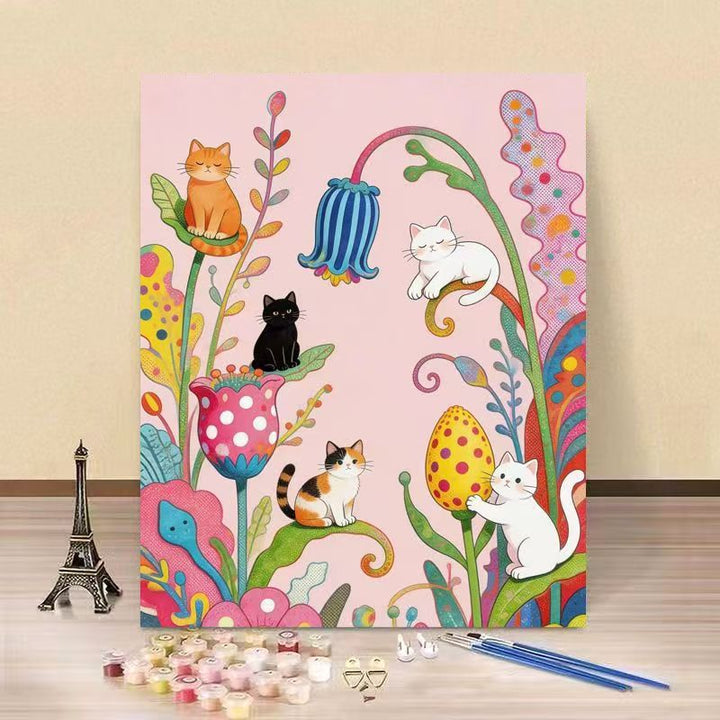 Cat-Themed DIY Paint by Numbers Canvas Kit Kalsten