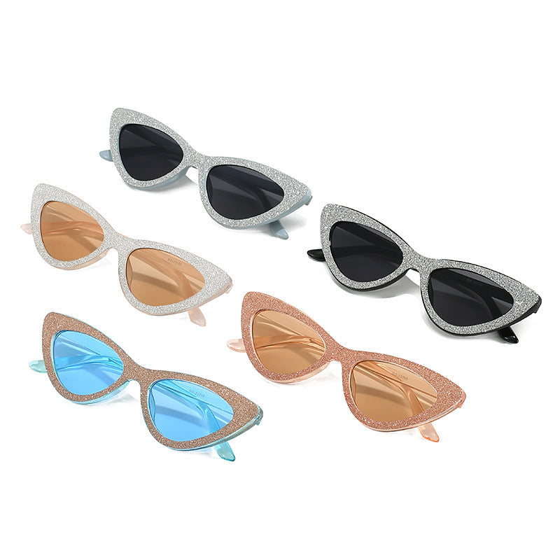 Ladies Cat-Eye Sunglasses with Glamorous Glitter Frame Kalsten
