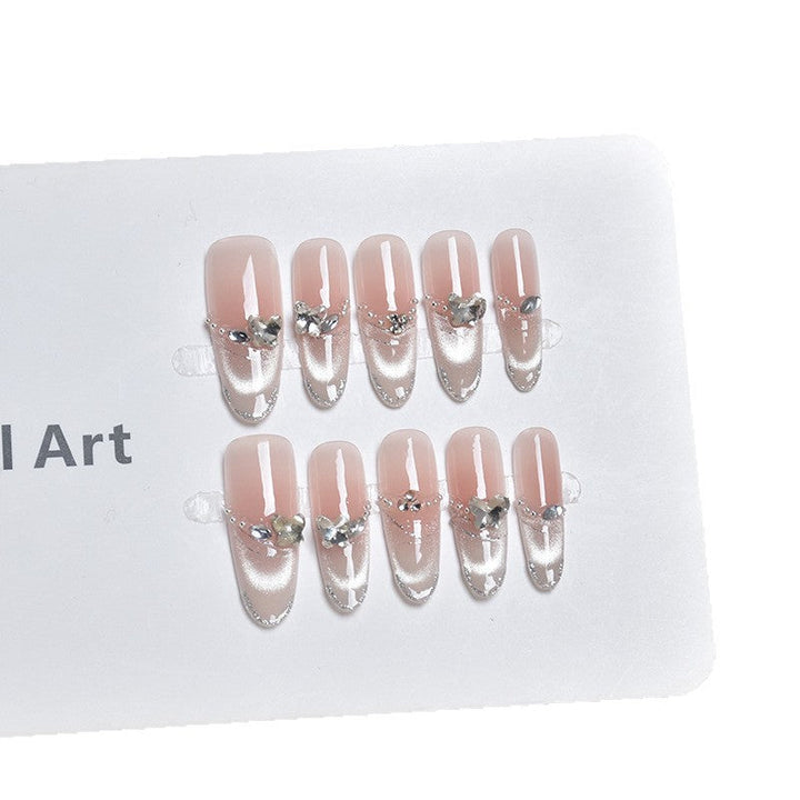 Elegant Decorative Press-On Nail Extensions with Pearls Kalsten