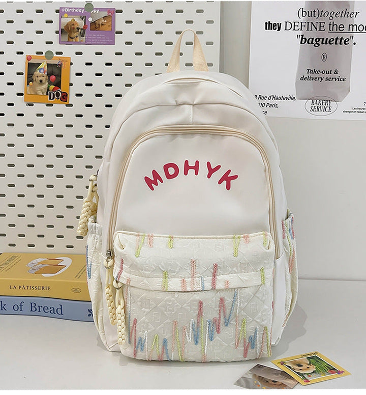 Embroidered Utility School Backpack