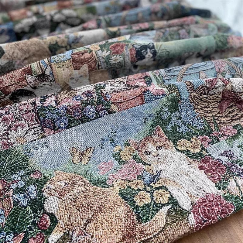 Artistic Cat-Themed Table Cover