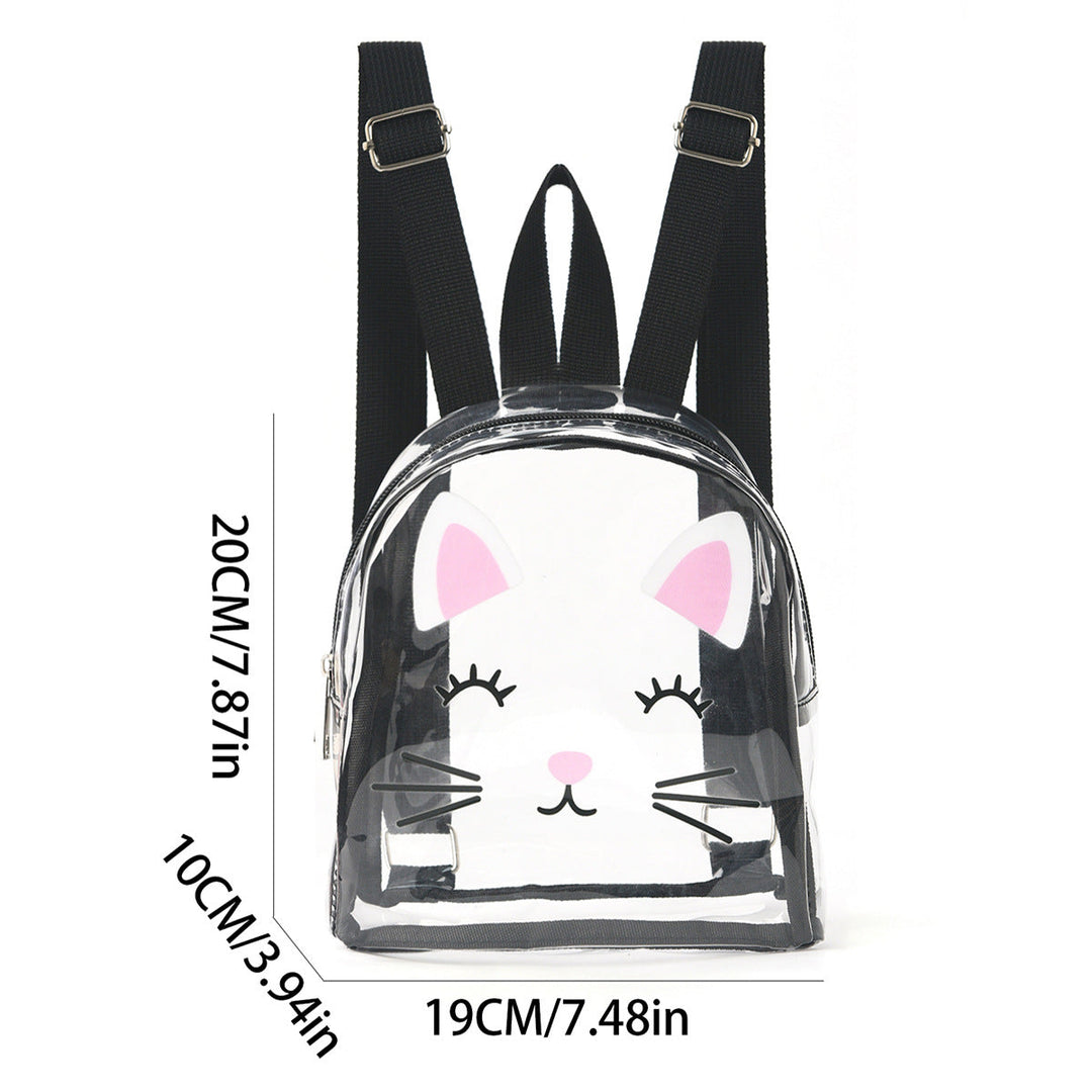 Transparent backpack with playful cat design Kalsten