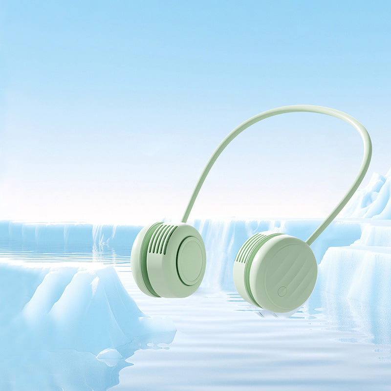 Cooling hands-free dual-head wearable neck fan with flexible gooseneck and USB-C recharge Kalsten