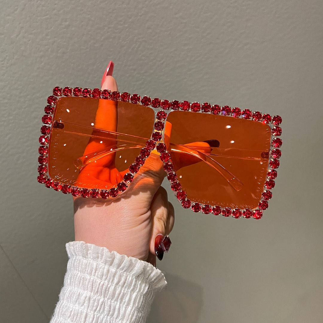 Women's Oversized Sunglasses with Sparkling Rhinestone Frame Kalsten