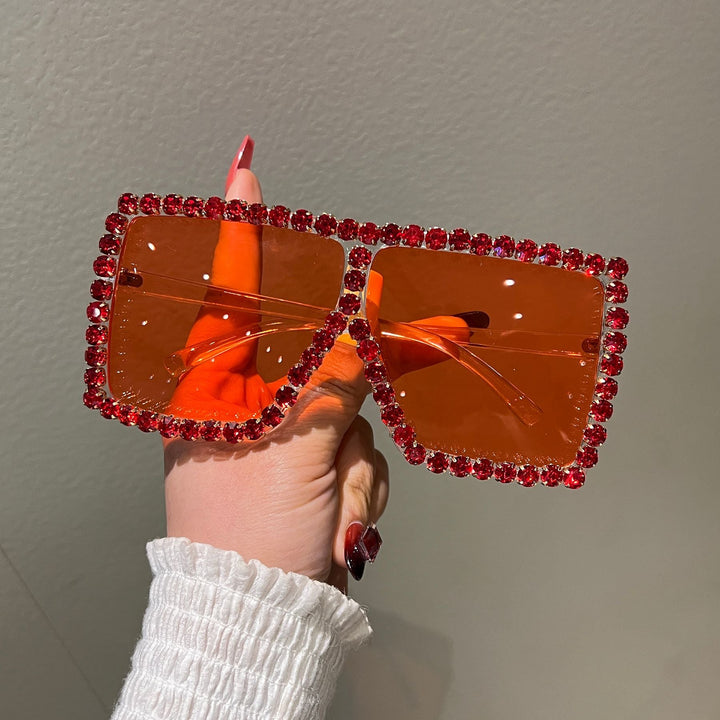 Women's Oversized Sunglasses with Sparkling Rhinestone Frame Kalsten