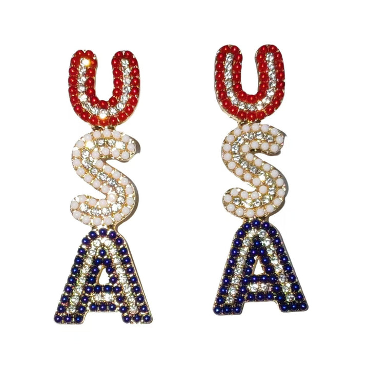 Women’s sparkling statement earrings with crystal beads and gold-plated setting Kalsten