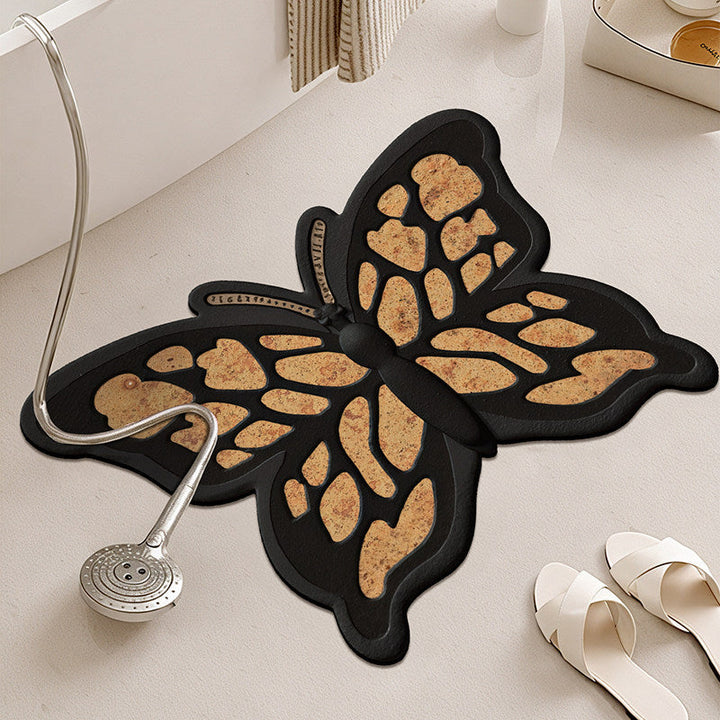 Butterfly Shaped Bathroom Rug Kalsten