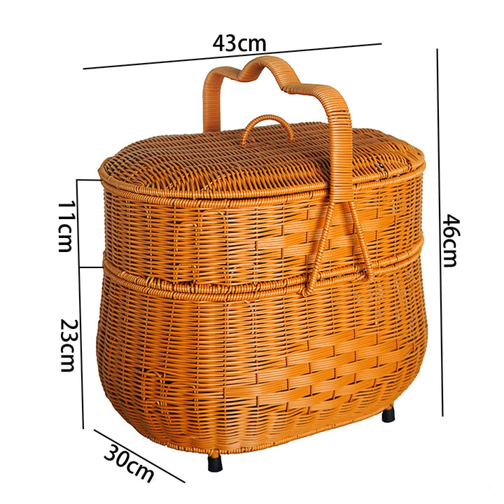 Ladies decorative laundry basket with lid and handle Kalsten