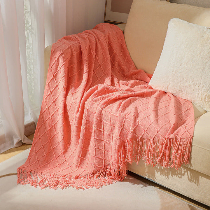 Women’s knitted blanket with textured wave pattern Kalsten