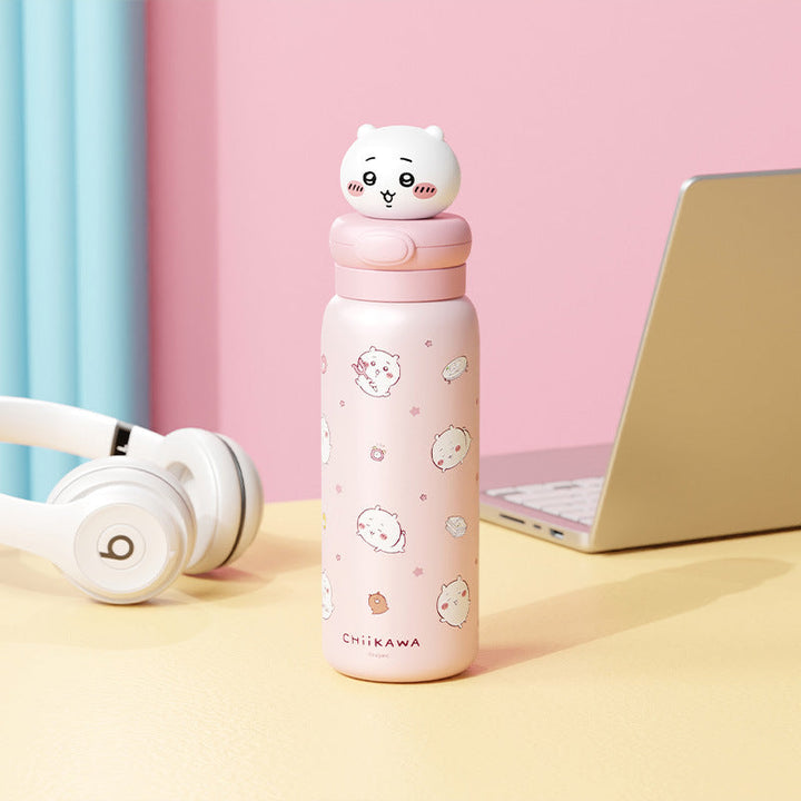 Women Stainless Steel Water Bottle with Interactive Animal Head Design Kalsten
