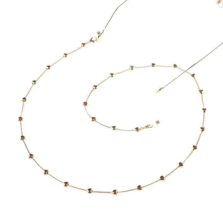 Fashionable glasses strap made of stainless steel with heart pendants Kalsten