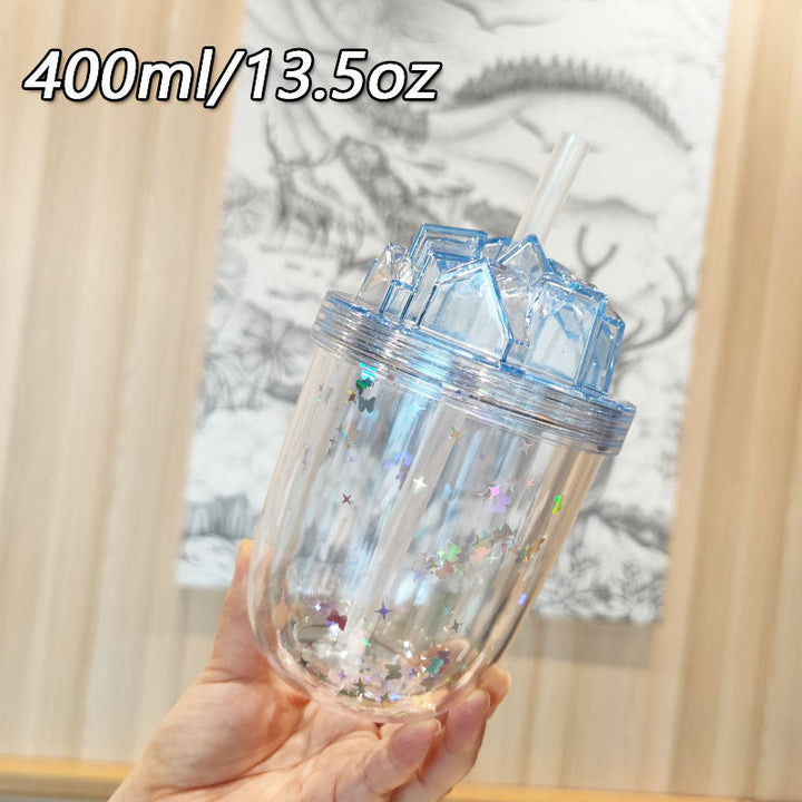 Women's Glittering Drinking Cups with Straw Kalsten