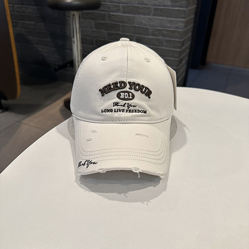 Men's Distressed Cotton Embroidered Baseball Cap Kalsten