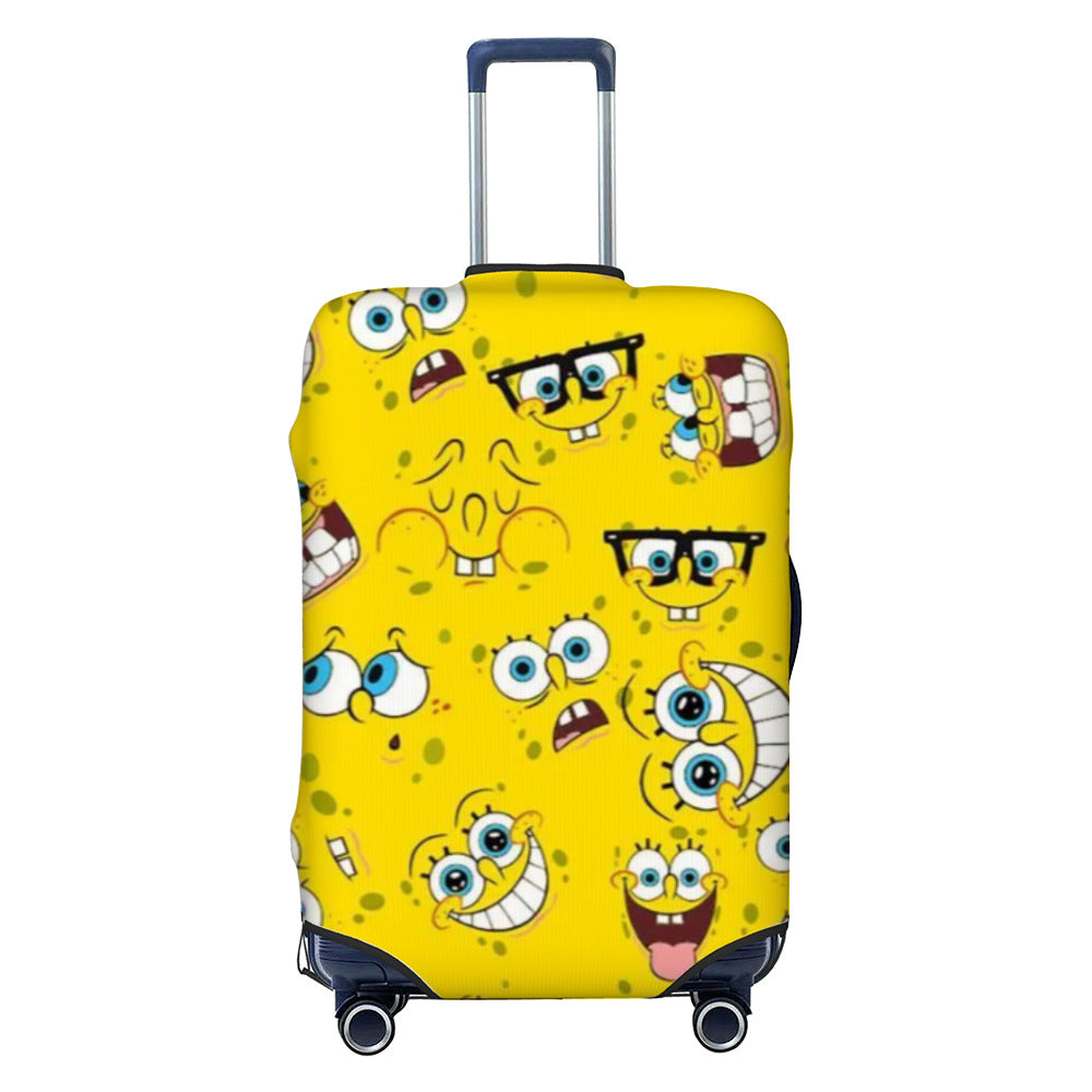 Unisex non-elastic luggage cover with graffiti print and zipper opening, stretchable protective cover with non-slip inner fastening Kalsten