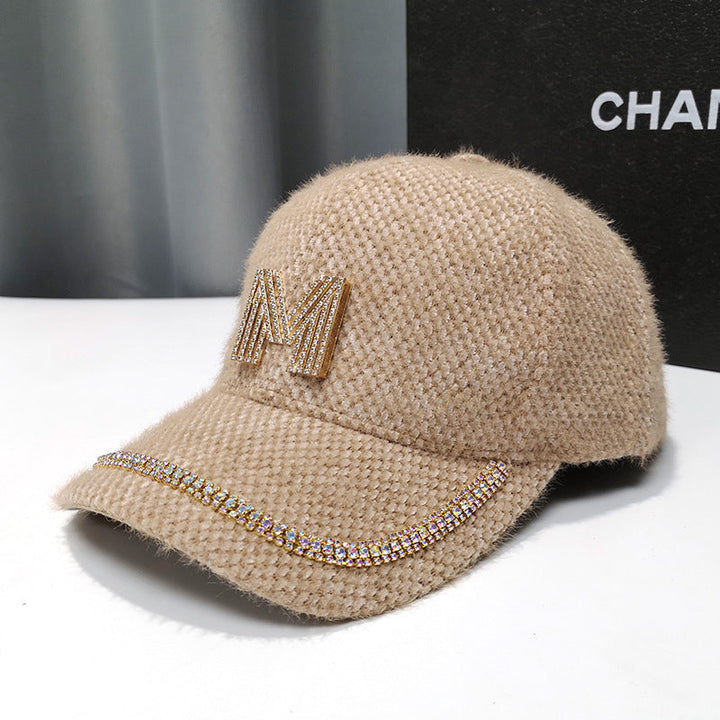 Women's Luxury Embellished Fleece Baseball Cap Kalsten