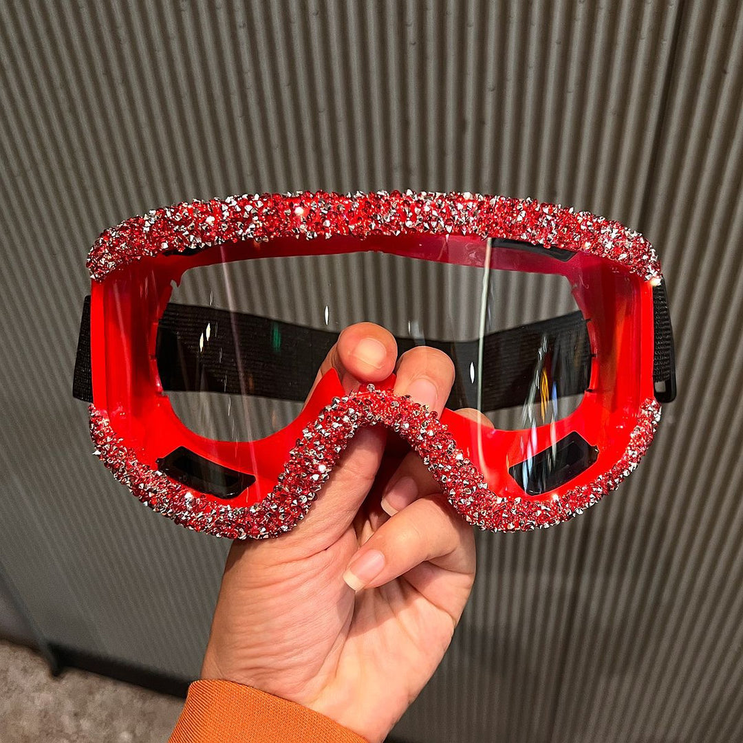 Ladies glamorous ski goggles with sparkling crystal frame Kalsten