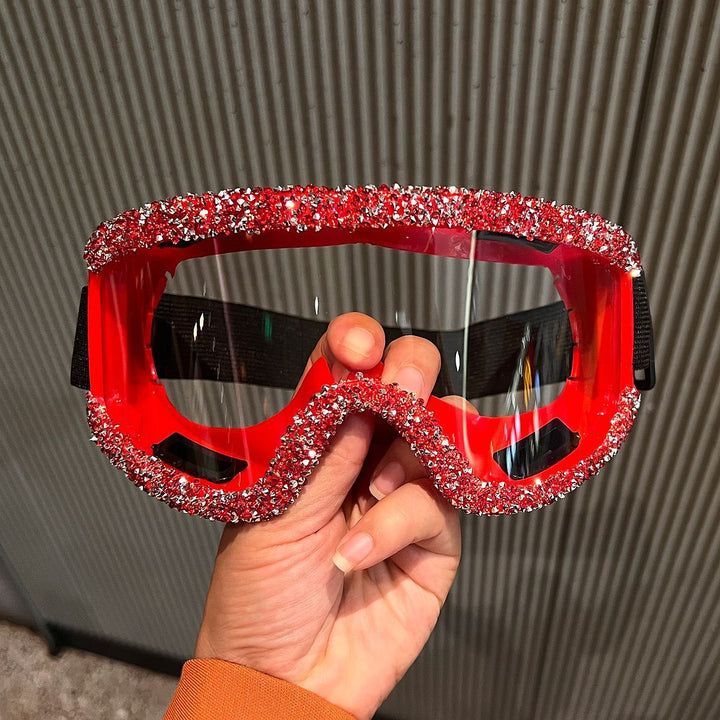Ladies glamorous ski goggles with sparkling crystal frame Kalsten