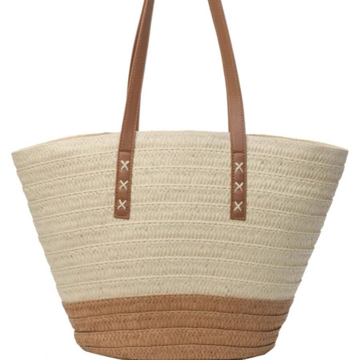 Beach bag with sturdy leather handles Kalsten