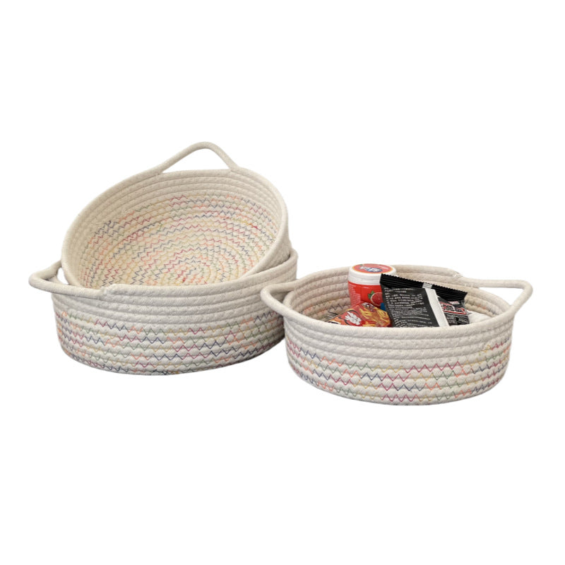 Women Practical Storage Basket with Colorful Zigzag Pattern Kalsten