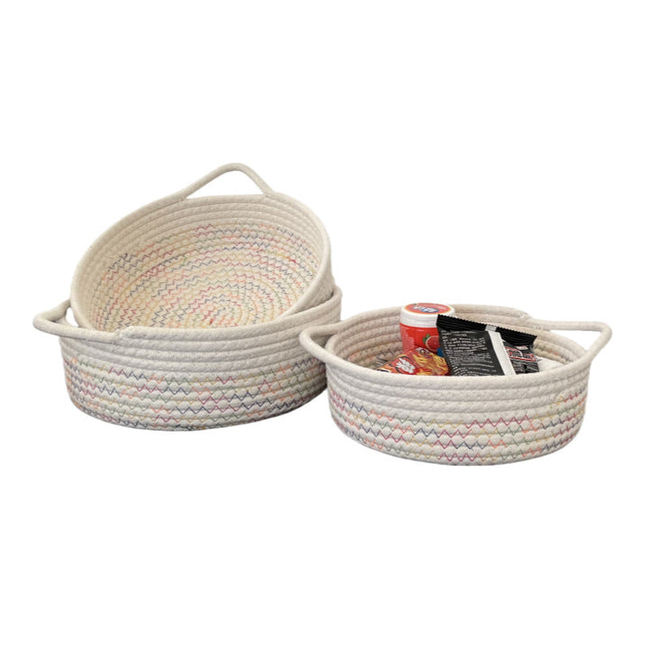 Women Practical Storage Basket with Colorful Zigzag Pattern Kalsten