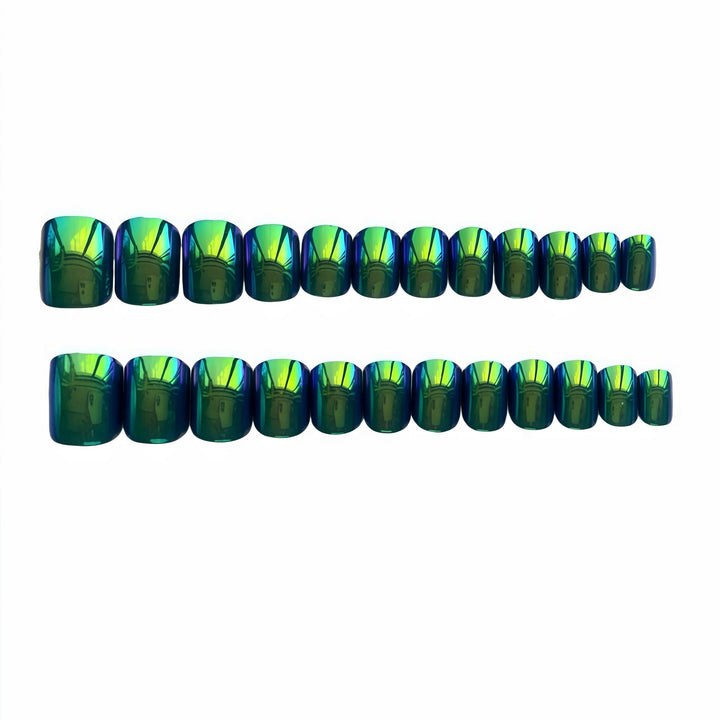 Iridescent Marble Effect Press-On Nails Kalsten