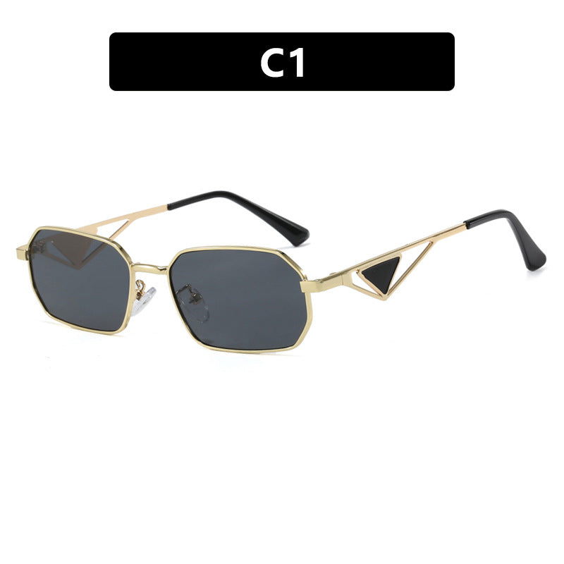 Women geometric luxury sunglasses with slim glossy frame Kalsten