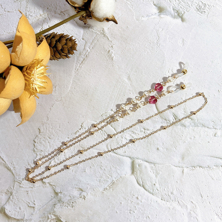 Elegant necklace with pearls and rubies Kalsten