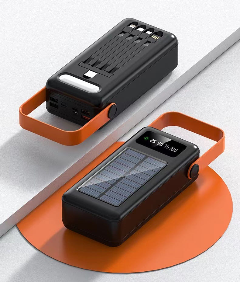 Solar-powered power bank with integrated charging cables Kalsten
