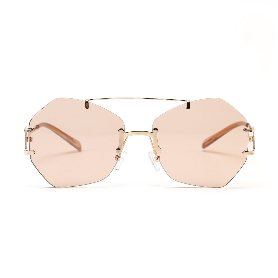 Women's fashionable octagonal sunglasses with delicate metal frame Kalsten