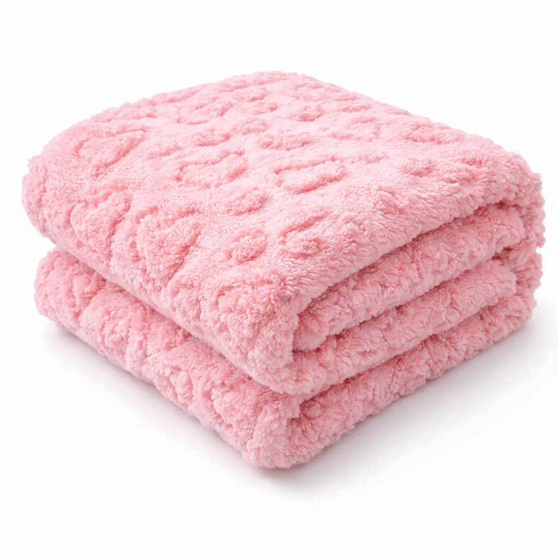 Women's Cozy Fleece Blanket with Heart Design Kalsten