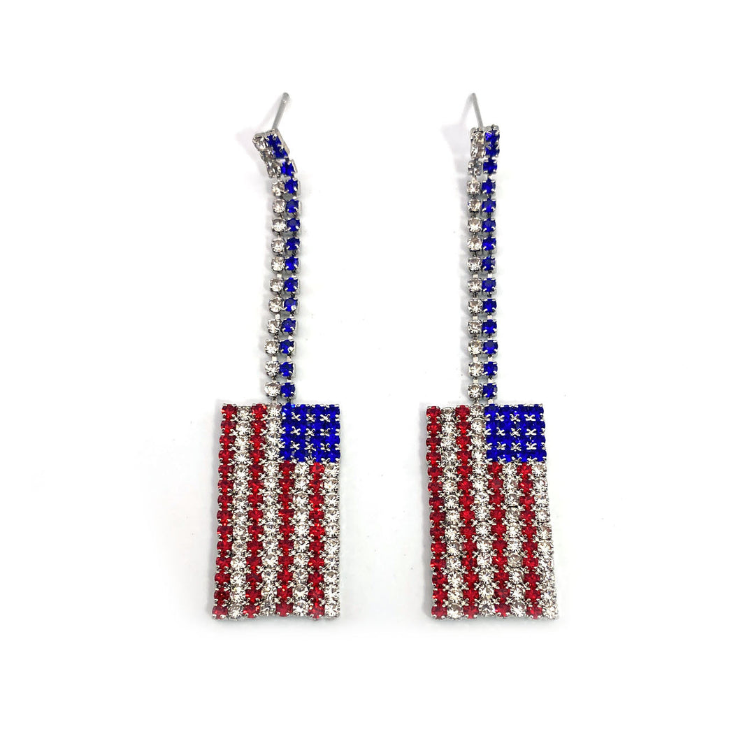 Women nano sparkling statement earrings with long rhinestone tassels Kalsten